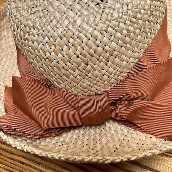 Street Smart by Bernard straw hat with rust color grosgrain ribbon band. - Picture 10 of 12